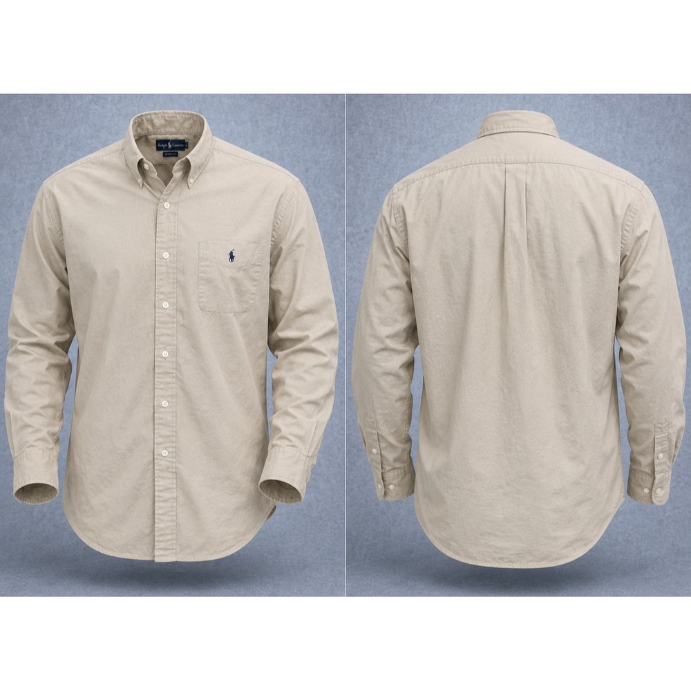 Vintage Ralph Lauren Blake Shirt Mens L Yellow Long Sleeve Casual Button Down